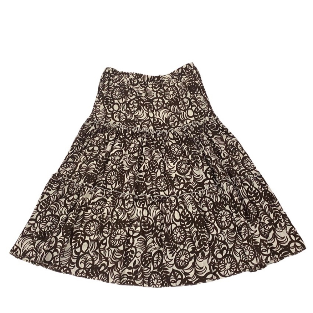 Grace Dan Lewis brown floral skirt 100% silk